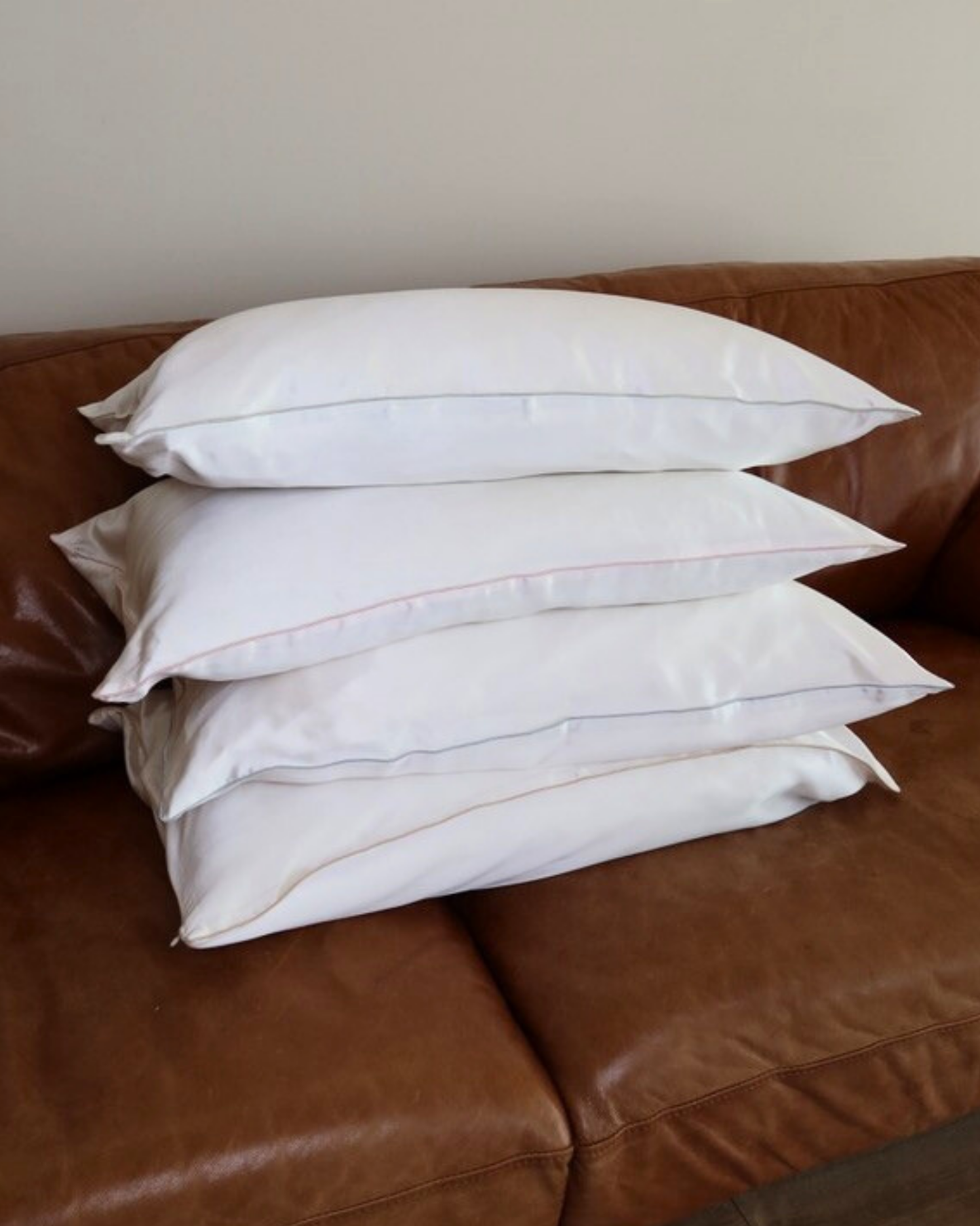 Silk Pillowcase - White + Sage