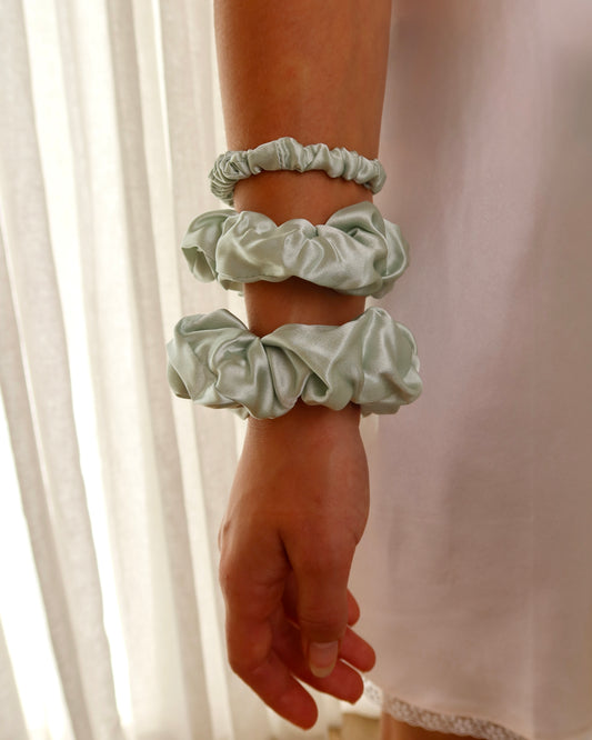 Silk Scrunchie (Large) - Sage