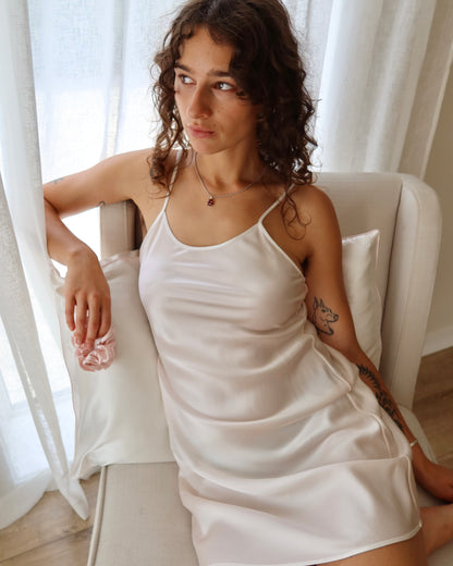 Silk Sleep Dress - Heavenly Pink