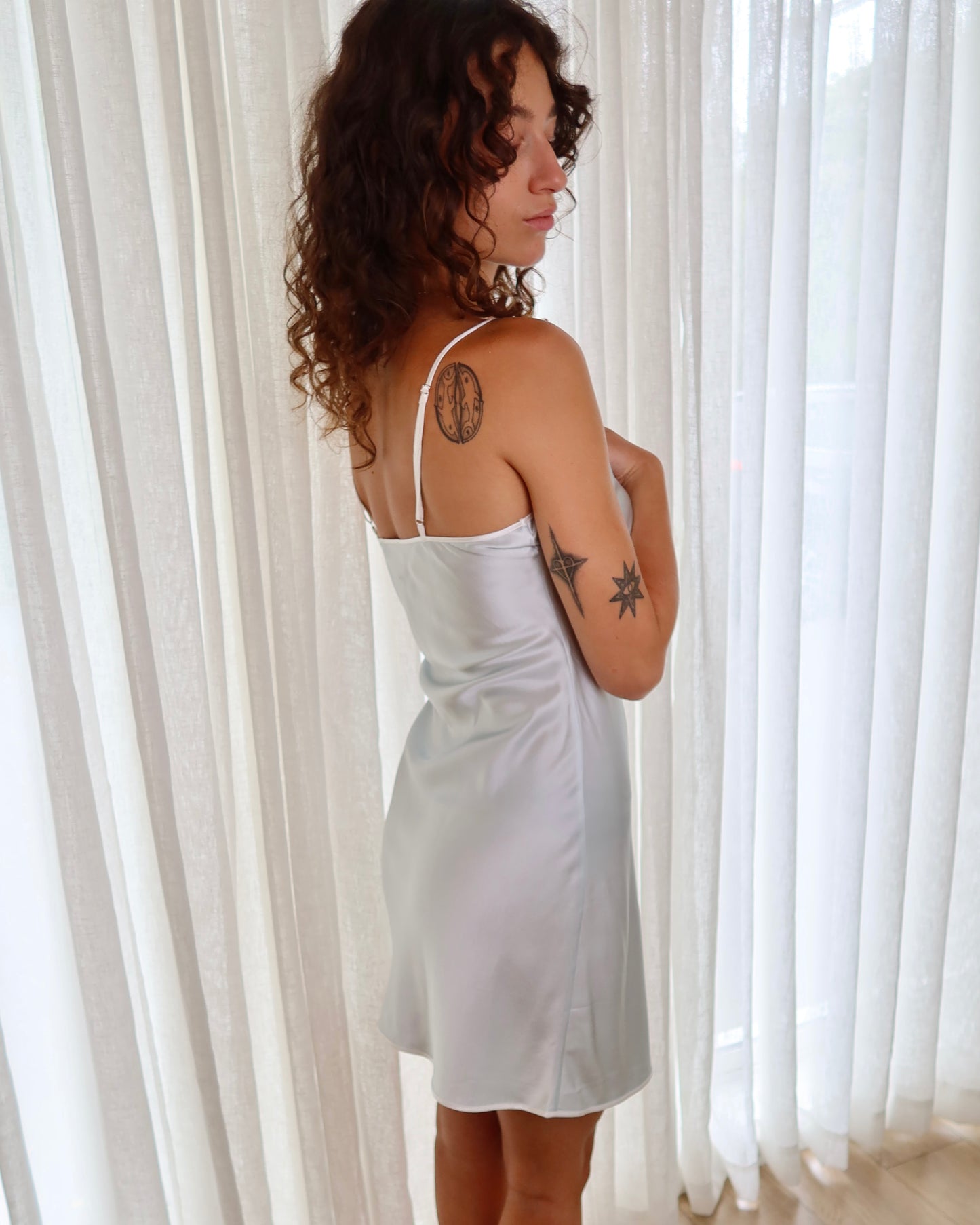 Silk Sleep Dress - Powder Blue