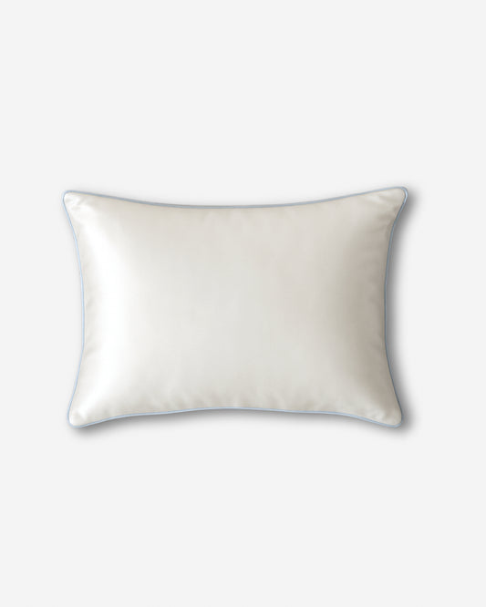 Silk Pillowcase - White + Powder Blue
